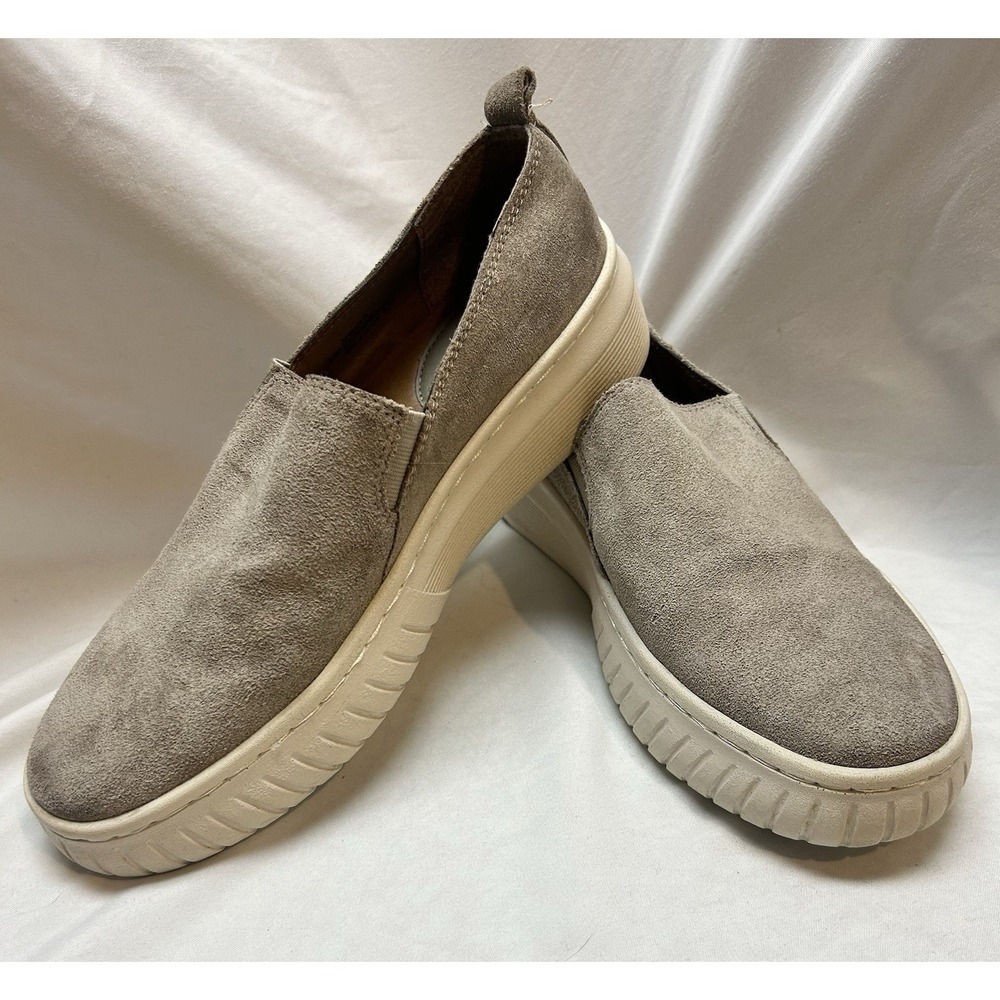Sofft Women's Potina Slip Shoes Suede Leather Taupe Gray Size 8.5 M